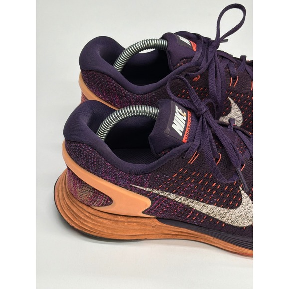 Nike Women LunarGlide 7 Running Shoes Purple Orange Athletic Sneakers 747356-500 - Picture 3 of 11